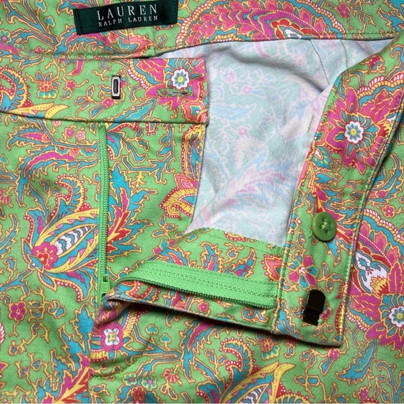 Lauren Ralph Lauren Chino Straight Leg Pants Floral Paisley Print Womens 14 - Picture 7 of 7